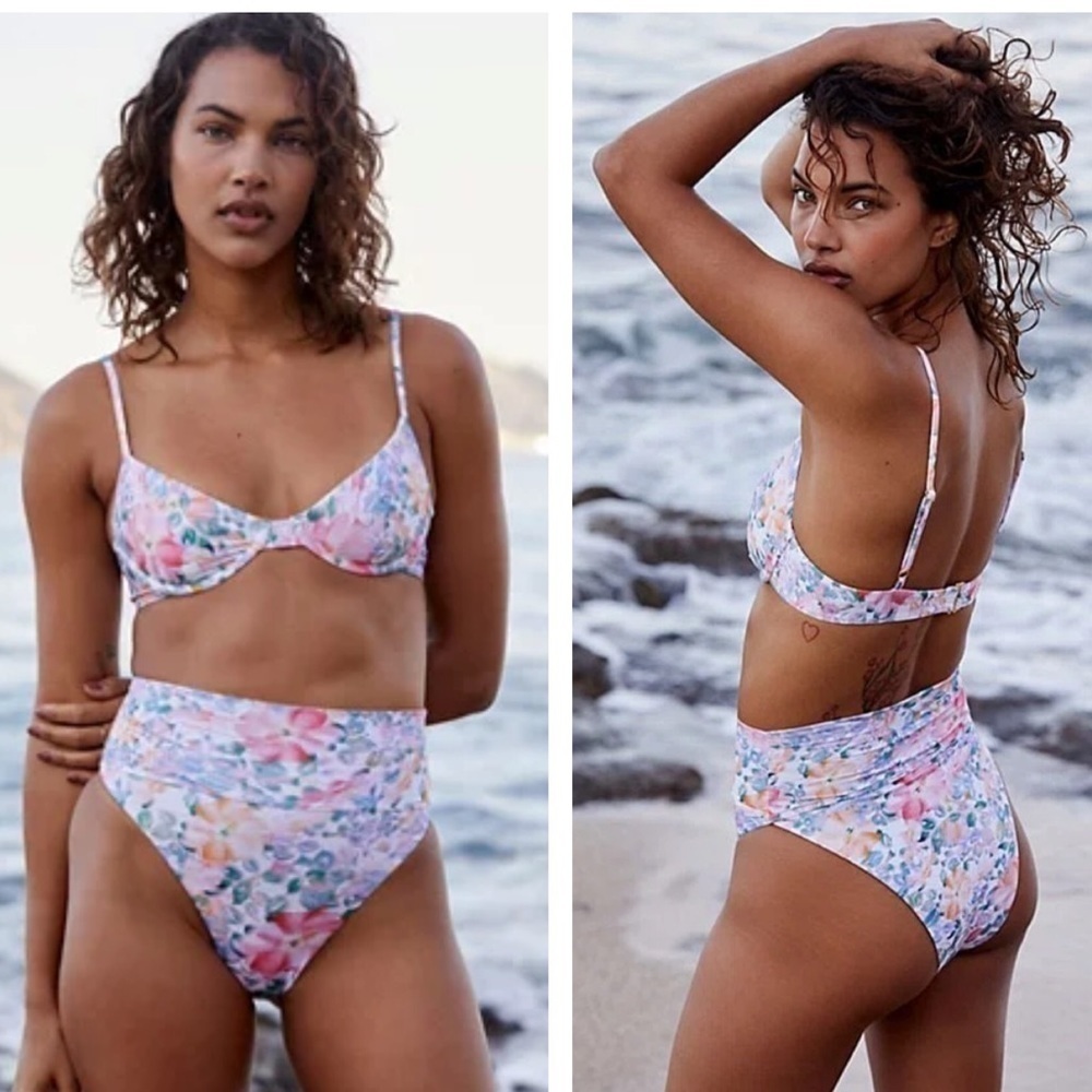 Beach Riot Highway Printed Bikini Bottoms Free People M